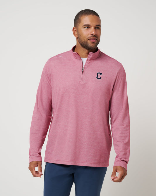 TravisMathew | Cleveland Guardians Time To Tailgate Quarter Zip - Heather Red