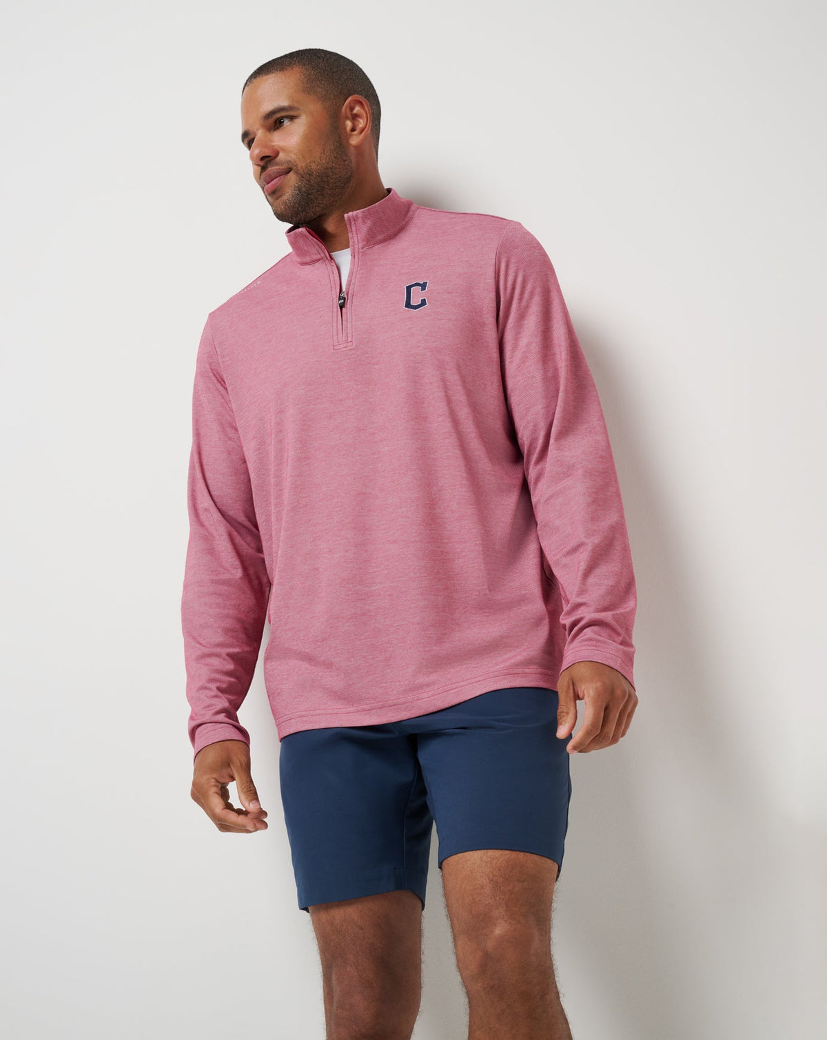 TravisMathew | Cleveland Guardians Time To Tailgate Quarter Zip - Heather Red