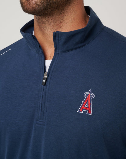 TravisMathew | Los Angeles Angels Time To Tailgate Quarter Zip - Navy