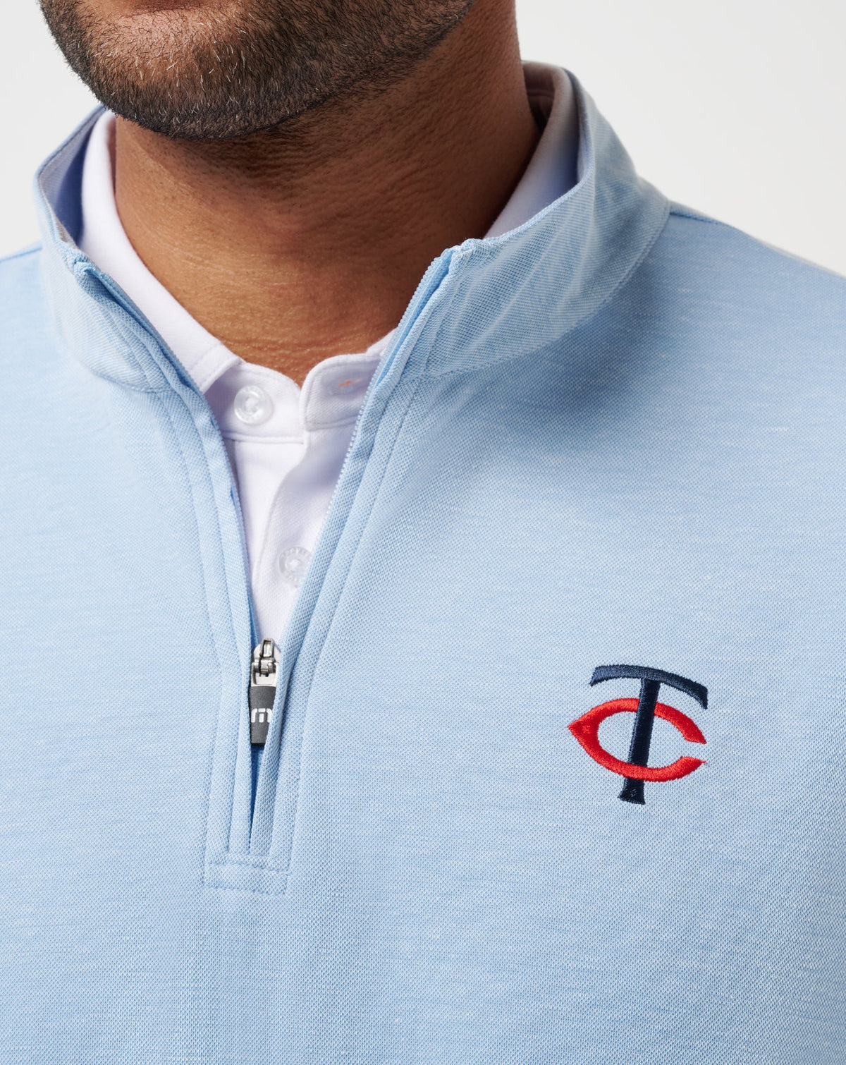 TravisMathew | Minnesota Twins Time To Tailgate Quarter Zip - Heather Blue