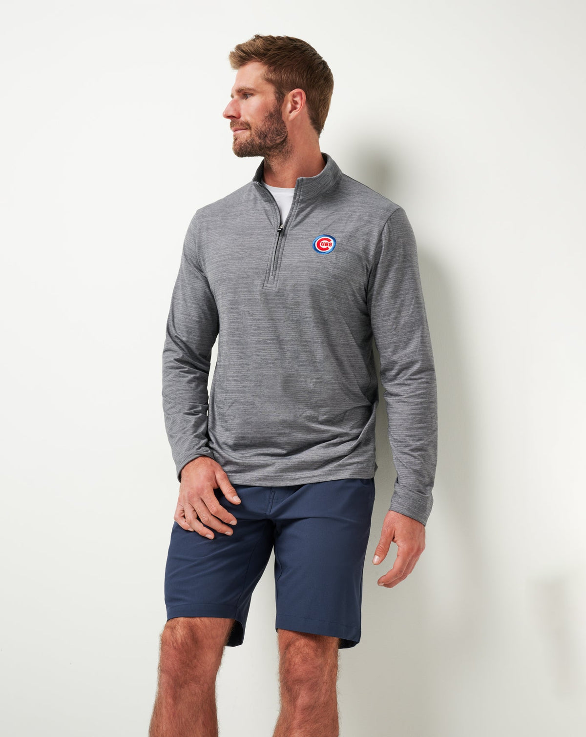 TravisMathew | Chicago Cubs The Heater Quarter Zip - Sleet/Quiet Shade