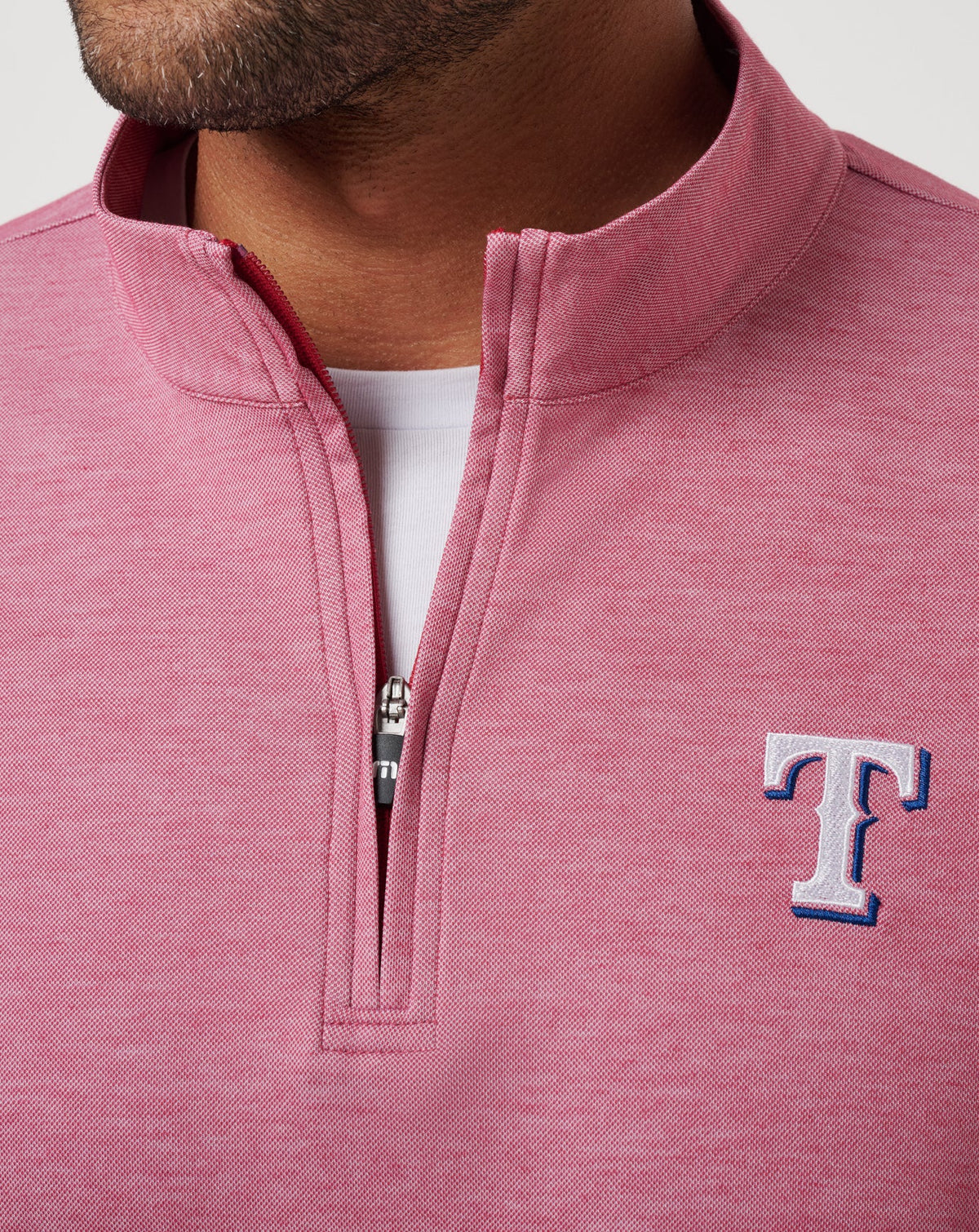 TravisMathew | Texas Rangers Time To Tailgate Quarter Zip - Heather Red