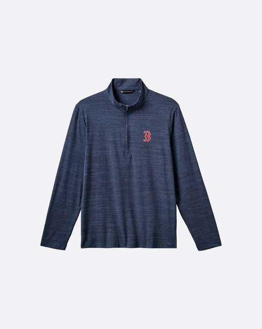 TravisMathew | Boston Red Sox The Heater Quarter Zip - Vintage Indigo/Black