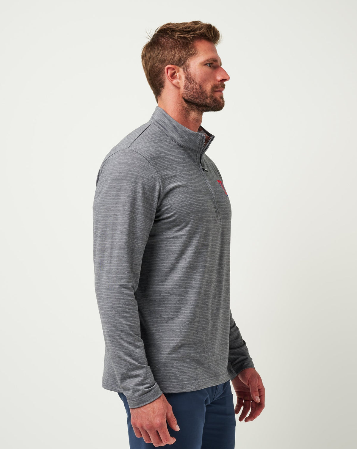 TravisMathew | Texas Rangers The Heater Quarter Zip - Sleet/Quiet Shade