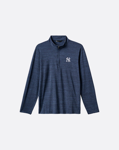 TravisMathew | New York Yankees The Heater Quarter Zip - Vintage Indigo/Black
