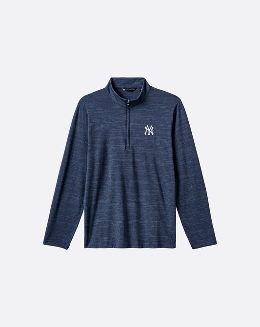 TravisMathew | New York Yankees The Heater Quarter Zip - Vintage Indigo/Black