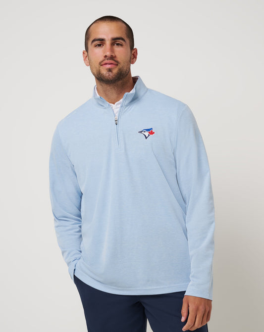 TravisMathew | Toronto Blue Jays Time To Tailgate Quarter Zip - Heather Blue