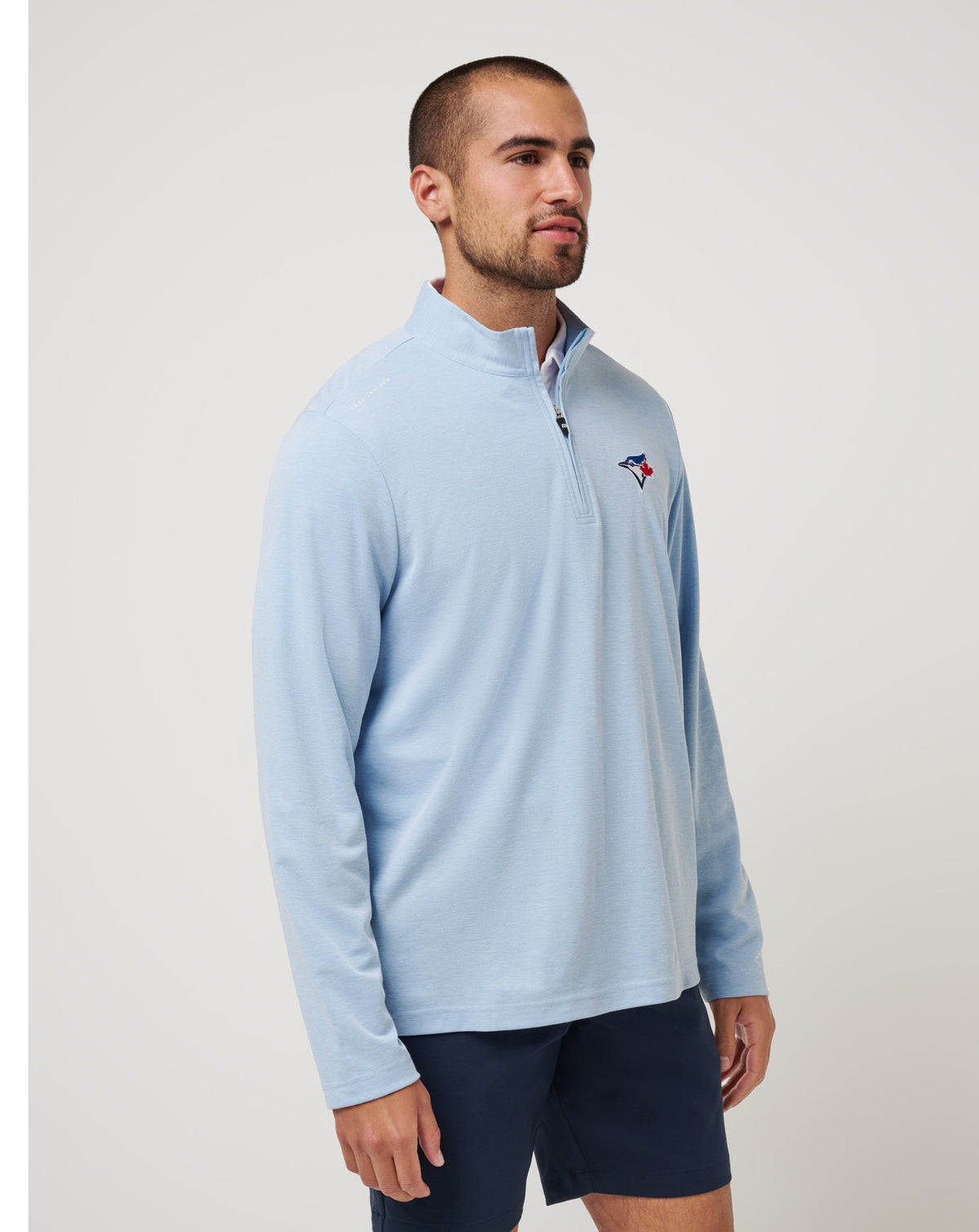 TravisMathew | Toronto Blue Jays Time To Tailgate Quarter Zip - Heather Blue
