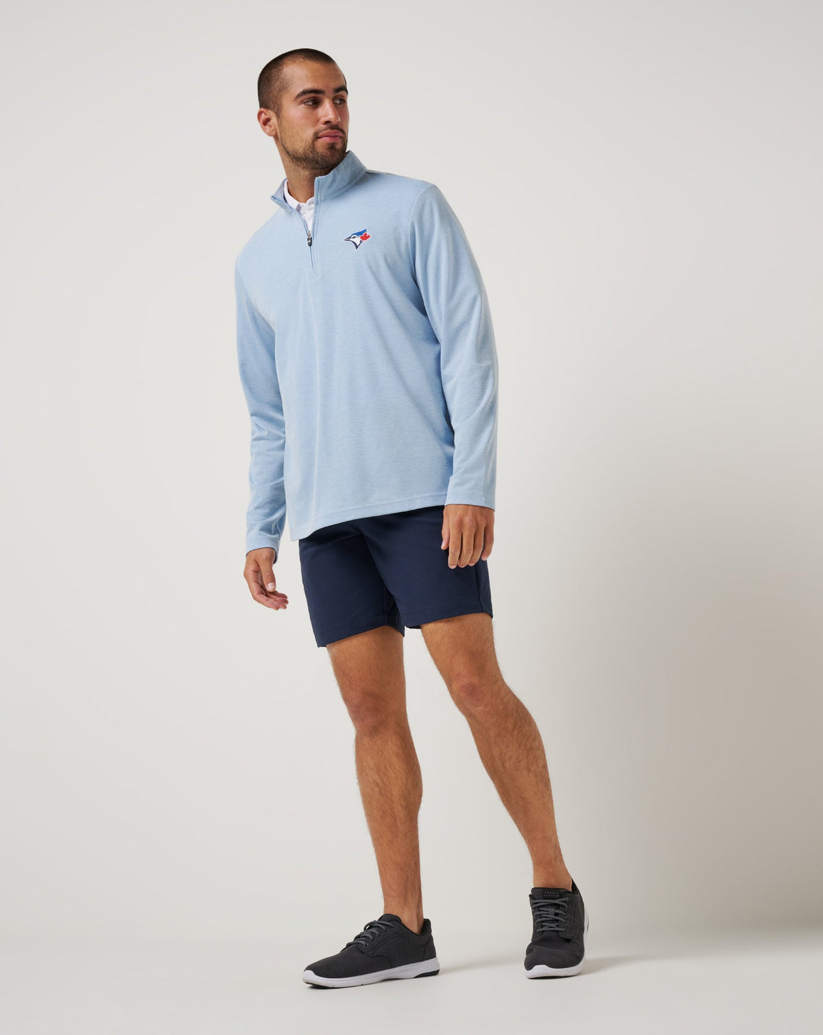 TravisMathew | Toronto Blue Jays Time To Tailgate Quarter Zip - Heather Blue