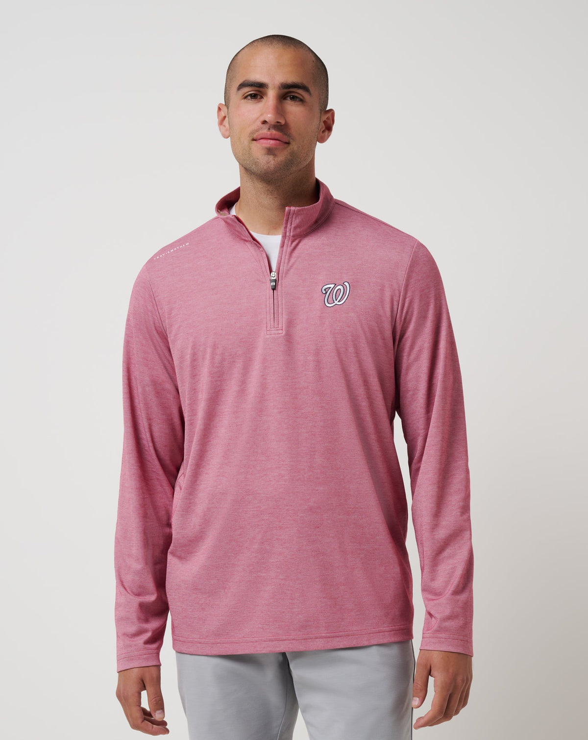 TravisMathew | Washington Nationals Time To Tailgate Quarter Zip - Heather Red