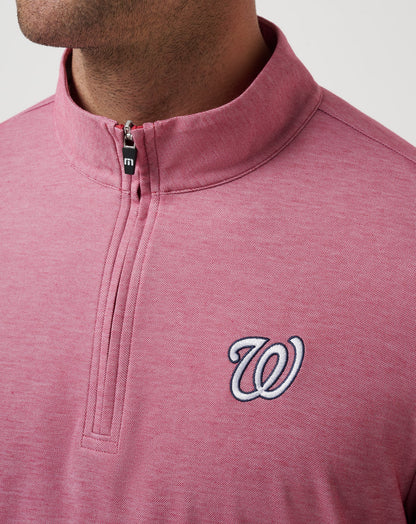 TravisMathew | Washington Nationals Time To Tailgate Quarter Zip - Heather Red