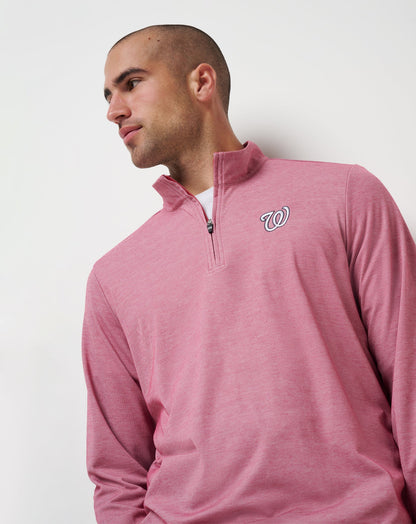 TravisMathew | Washington Nationals Time To Tailgate Quarter Zip - Heather Red