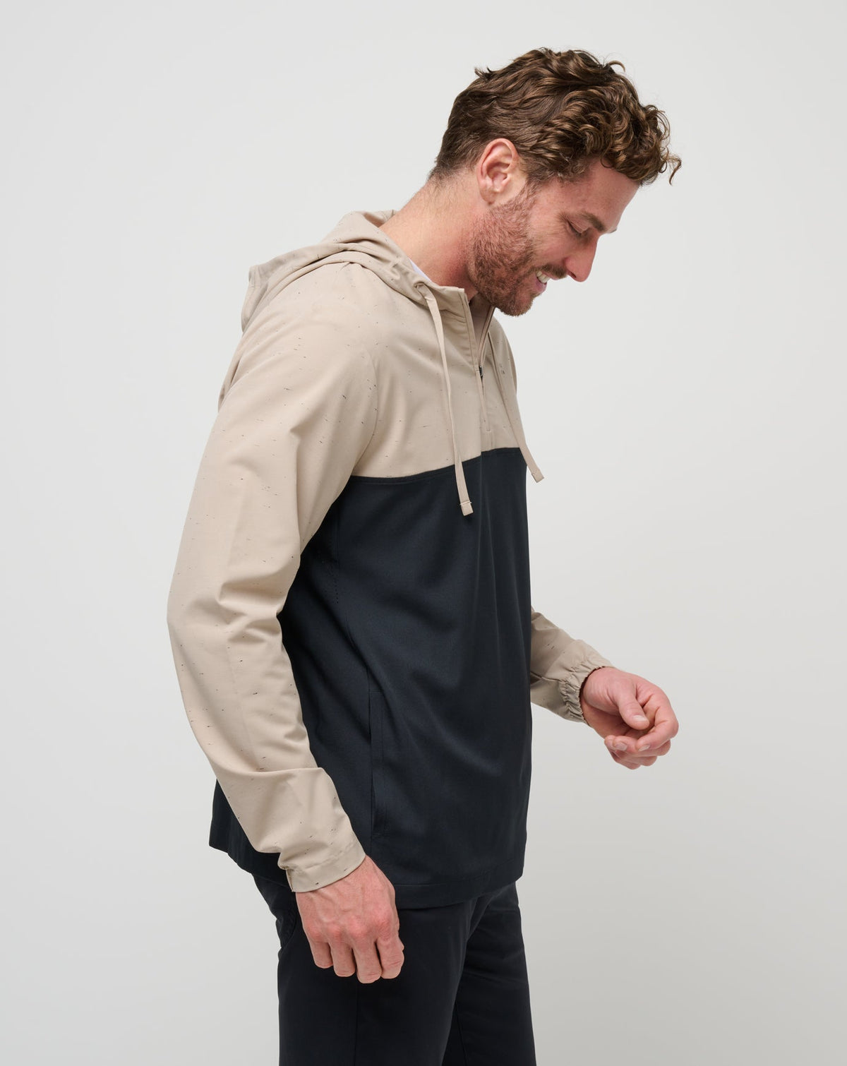 TravisMathew | Rocky Shore Quarter Zip Hoodie - Oxford Tan