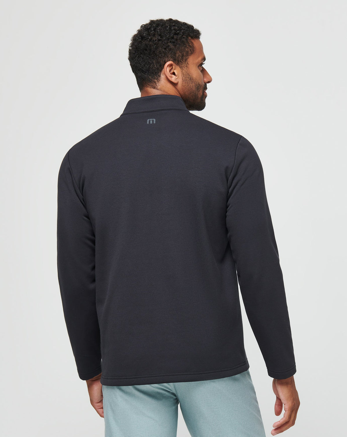 TravisMathew | Upgraded Fleece Chest Stripe Quarter Zip - Black/Coronet
