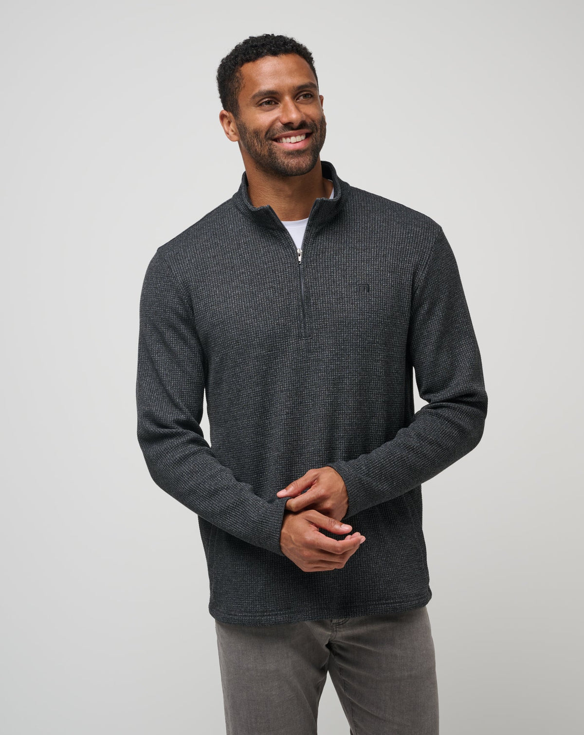TravisMathew | Last Sunset Quarter Zip - Heather Dark Grey