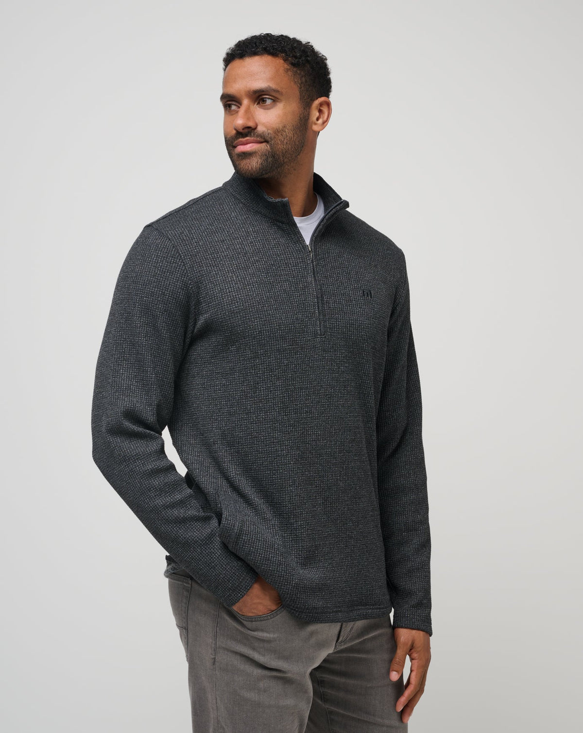 TravisMathew | Last Sunset Quarter Zip - Heather Dark Grey