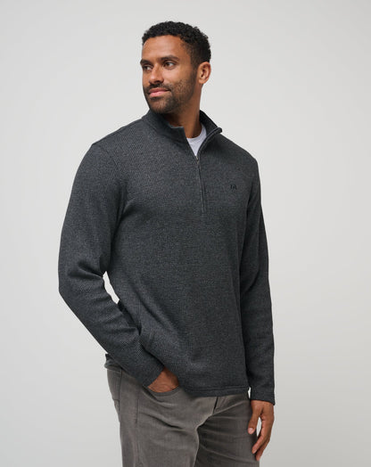 TravisMathew | Last Sunset Quarter Zip - Heather Dark Grey