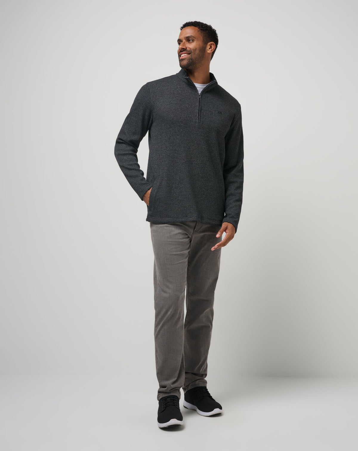 TravisMathew | Last Sunset Quarter Zip - Heather Dark Grey