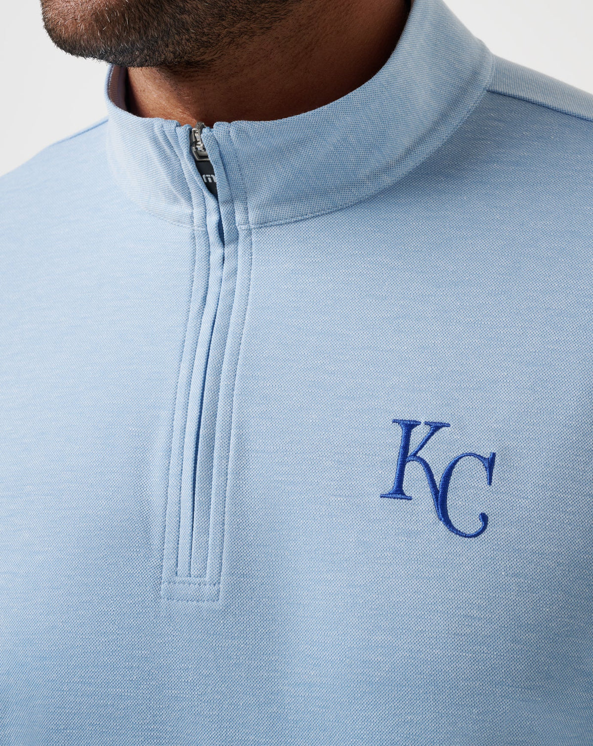TravisMathew | Kansas City Roayals Time To Tailgate Quarter Zip - Heather Blue