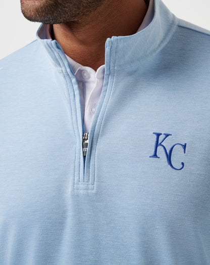 TravisMathew | Kansas City Roayals Time To Tailgate Quarter Zip - Heather Blue
