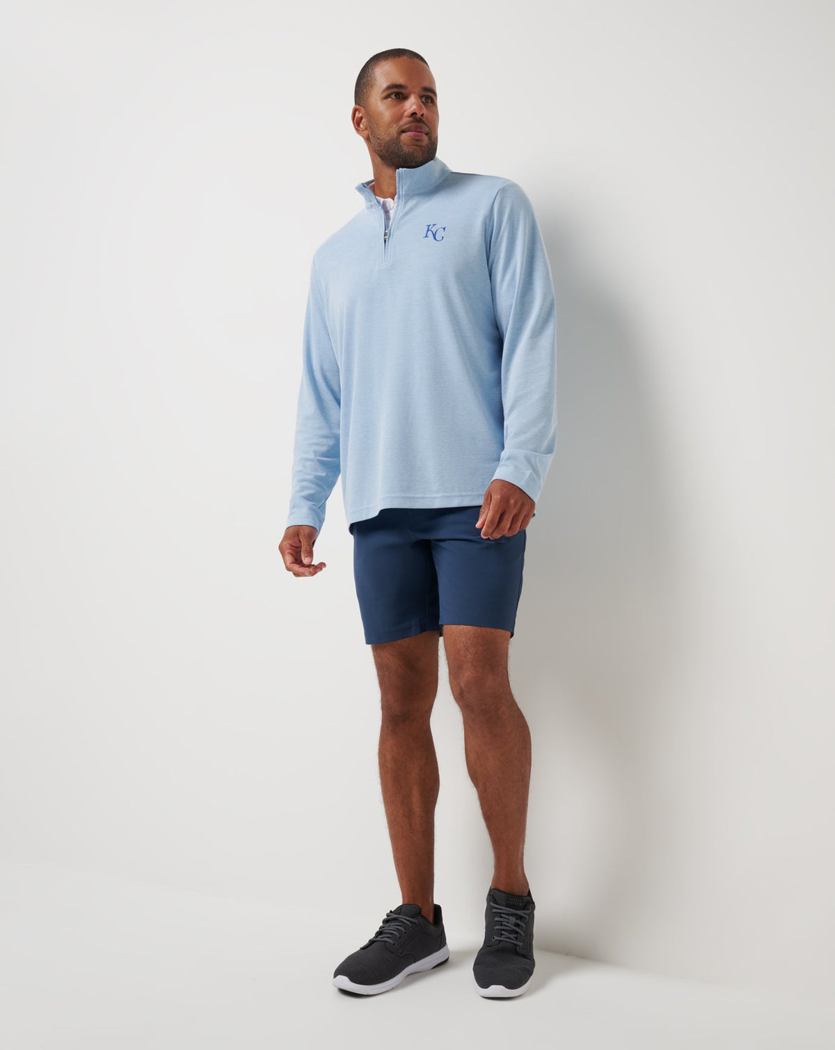 TravisMathew | Kansas City Roayals Time To Tailgate Quarter Zip - Heather Blue