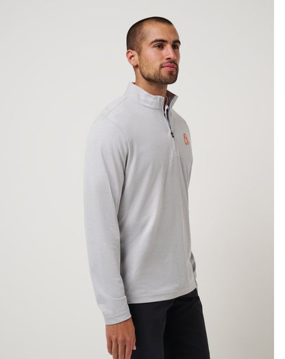 TravisMathew | Baltimore Orioles Time To Tailgate Quarter Zip - Heather Grey