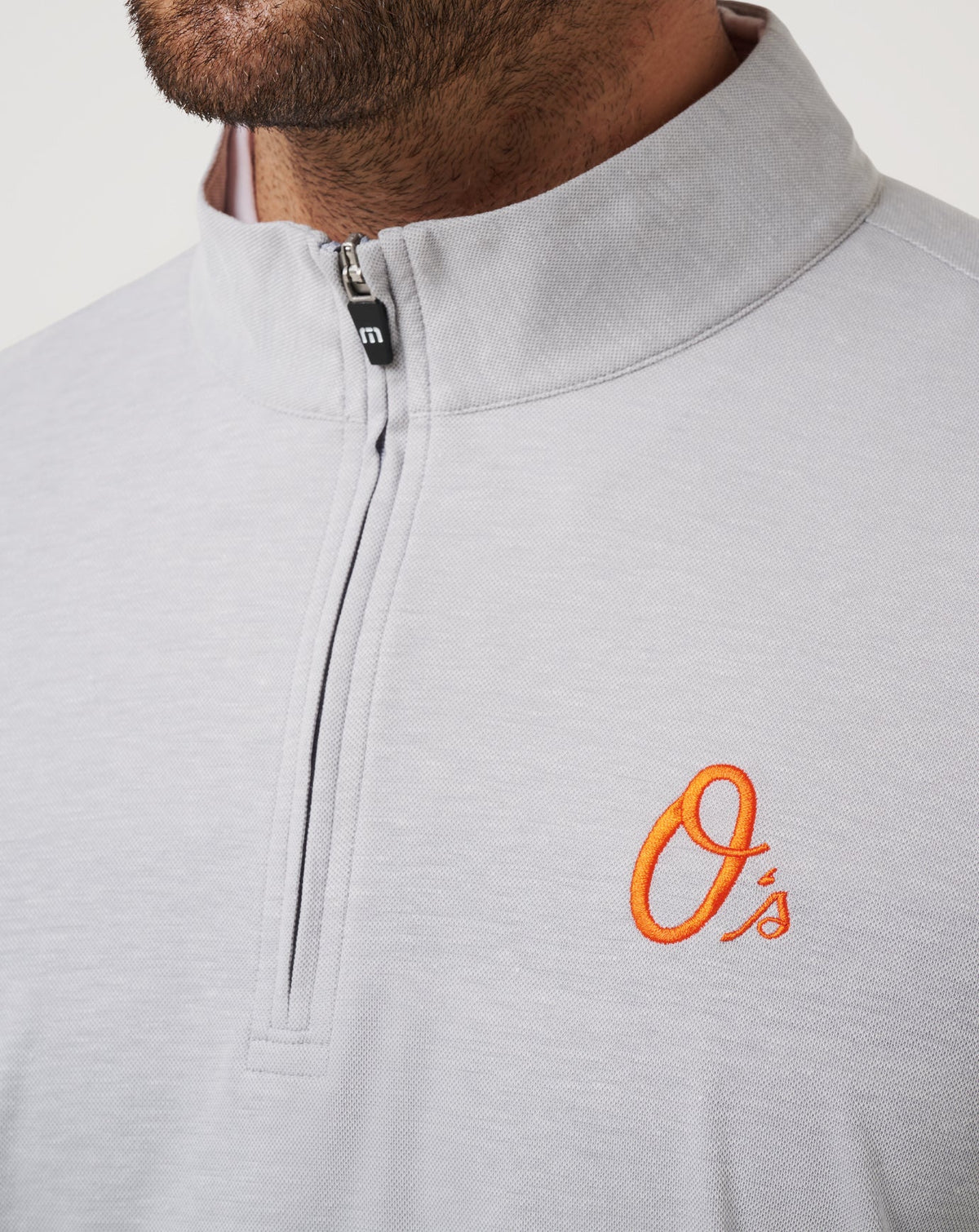 TravisMathew | Baltimore Orioles Time To Tailgate Quarter Zip - Heather Grey