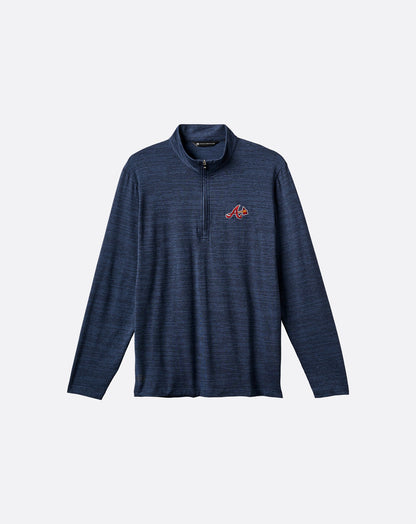 TravisMathew | Atlanta Braves The Heater Quarter Zip - Vintage Indigo/Black