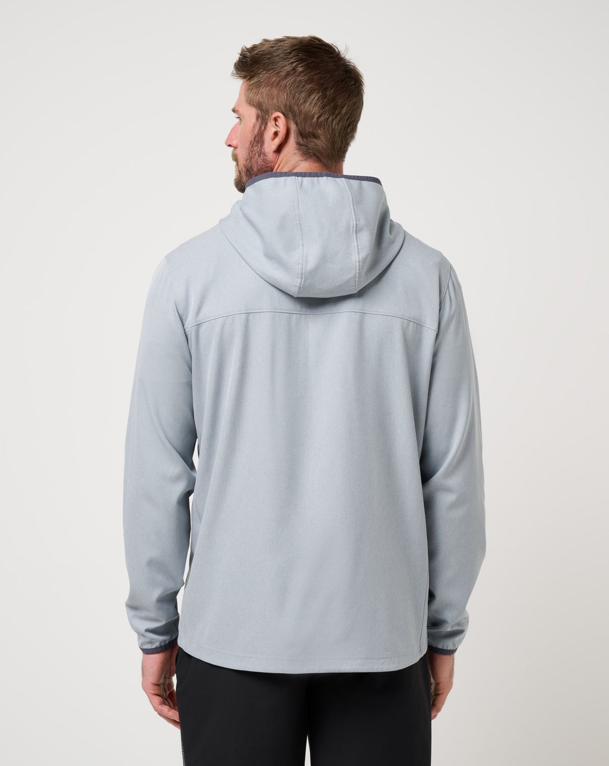 TravisMathew | Out Of Pocket Hooded Quarter Zip - Heather Light Grey