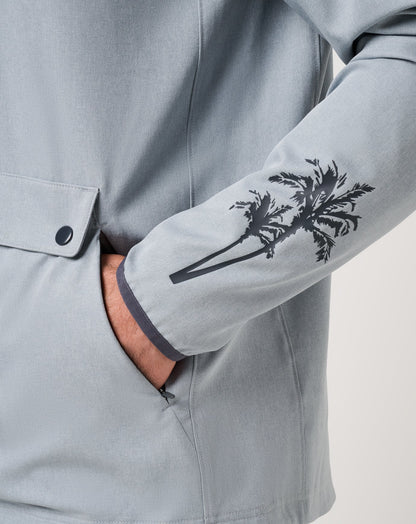 TravisMathew | Out Of Pocket Hooded Quarter Zip - Heather Light Grey