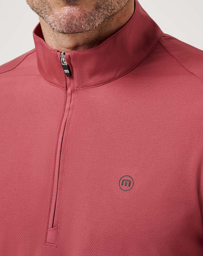 TravisMathew | Heater Pro Quarter Zip - Roan Rouge