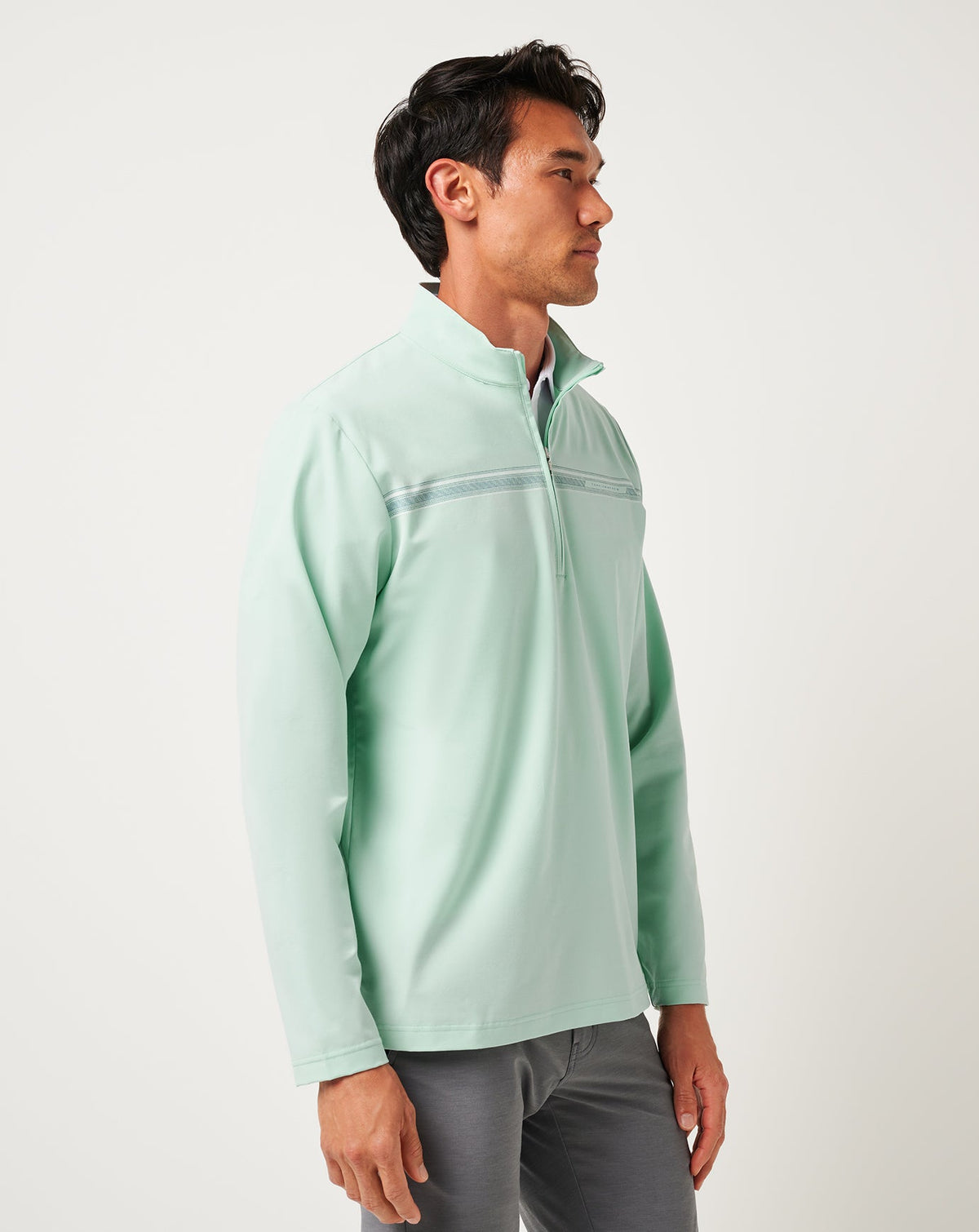 TravisMathew | On The Map Quarter Zip - Eggshell Blue