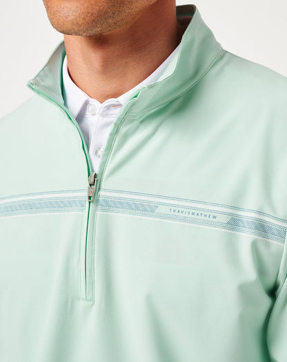 TravisMathew | On The Map Quarter Zip - Eggshell Blue