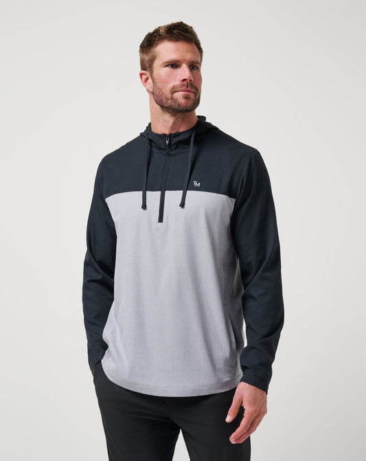 TravisMathew | Coin Toss Quarter Zip Hoodie - Heather Light Grey
