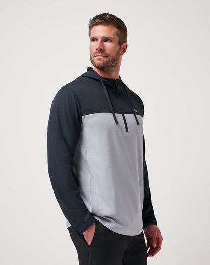 TravisMathew | Coin Toss Quarter Zip Hoodie - Heather Light Grey