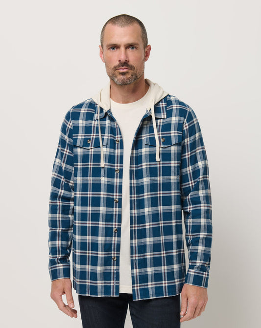 TravisMathew | Cloud Flannel Hooded Button-Up - Titan