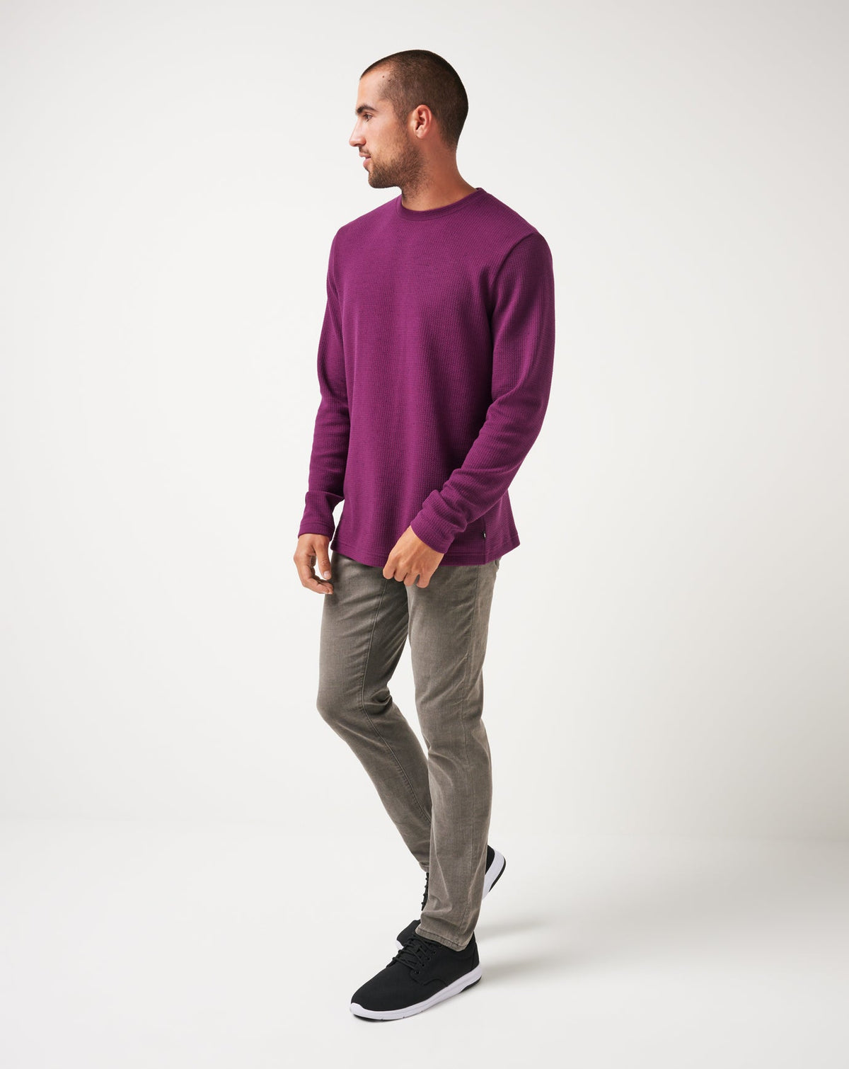 TravisMathew | Burnley Cloud Waffle Crew - Claret