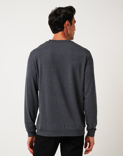 TravisMathew | Amenities V-Neck Crew - Heather Dark Grey