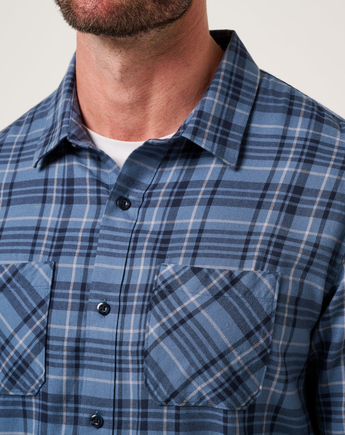 TravisMathew | Cloud Flannel Plaid Button-Up - Bering Sea/Sleet