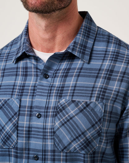 TravisMathew | Cloud Flannel Plaid Button-Up - Bering Sea/Sleet
