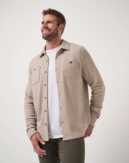 TravisMathew | Cloud Waffle Shirt Jacket - Oxford Tan