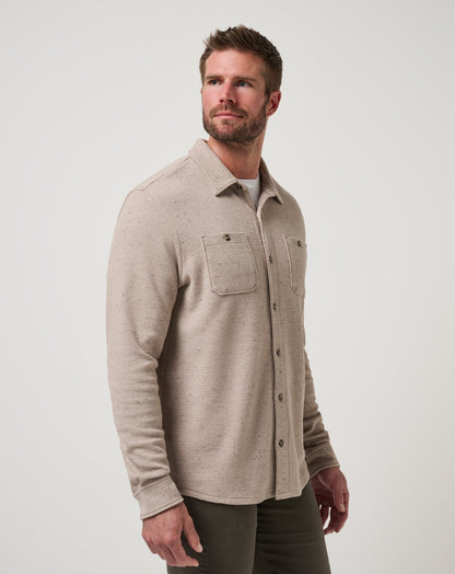 TravisMathew | Cloud Waffle Shirt Jacket - Oxford Tan