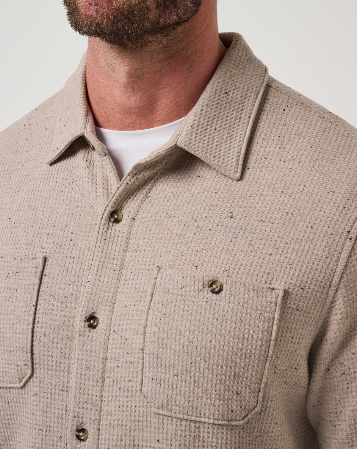 TravisMathew | Cloud Waffle Shirt Jacket - Oxford Tan