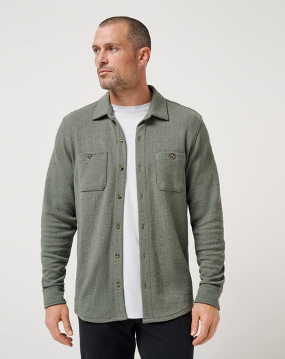 TravisMathew | Cloud Waffle Shirt Jacket - Dark Olive