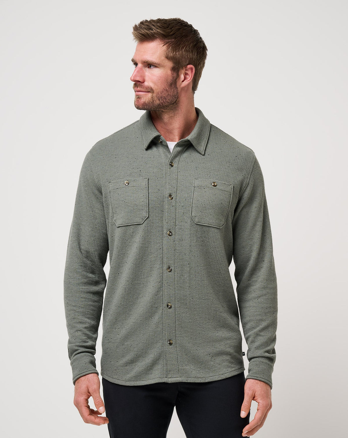 TravisMathew | Cloud Waffle Shirt Jacket - Dark Olive