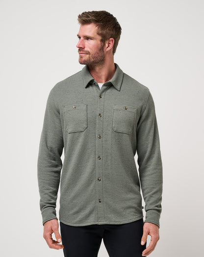 TravisMathew | Cloud Waffle Shirt Jacket - Dark Olive