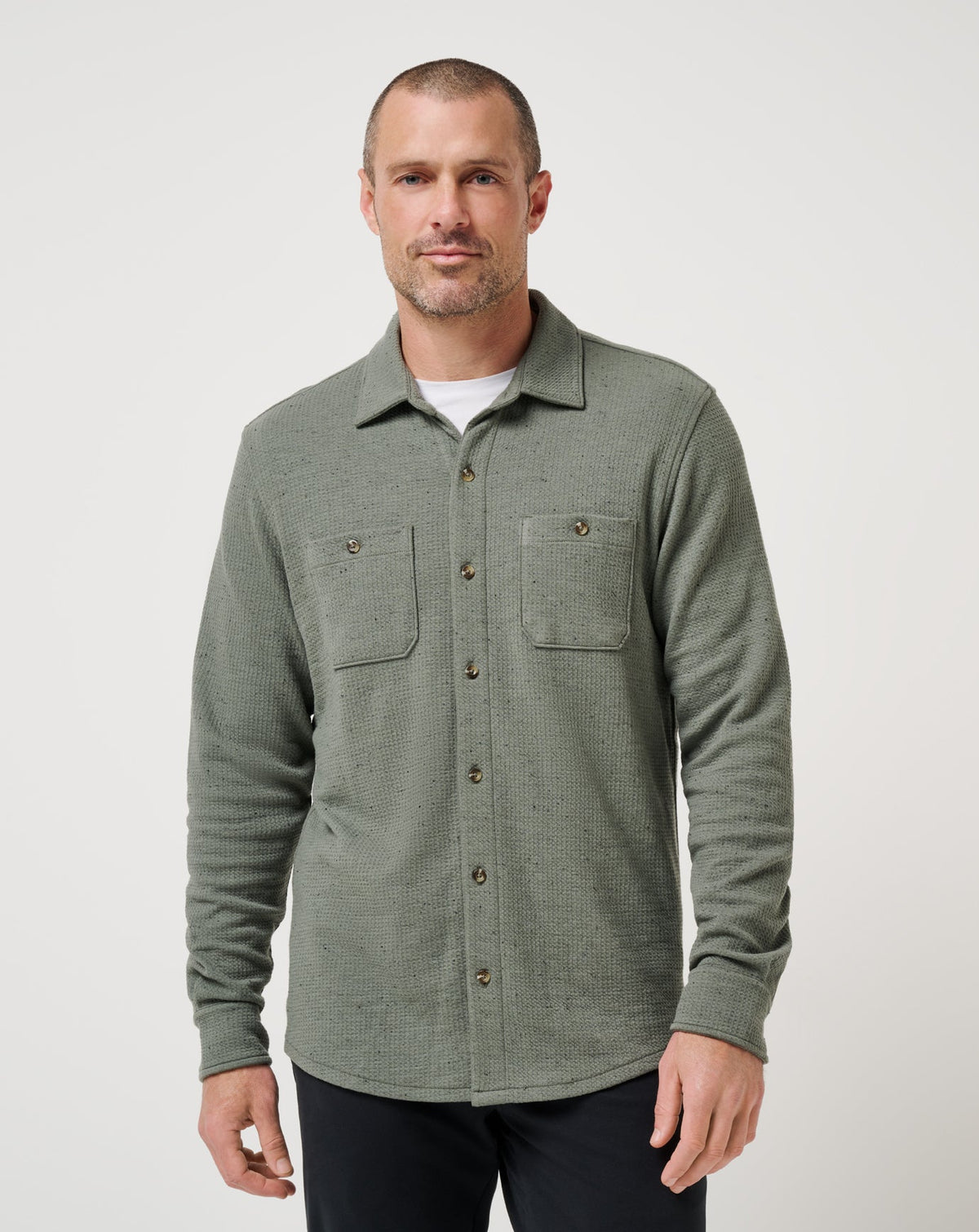 TravisMathew | Cloud Waffle Shirt Jacket - Dark Olive
