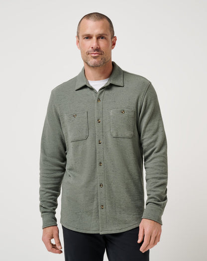 TravisMathew | Cloud Waffle Shirt Jacket - Dark Olive