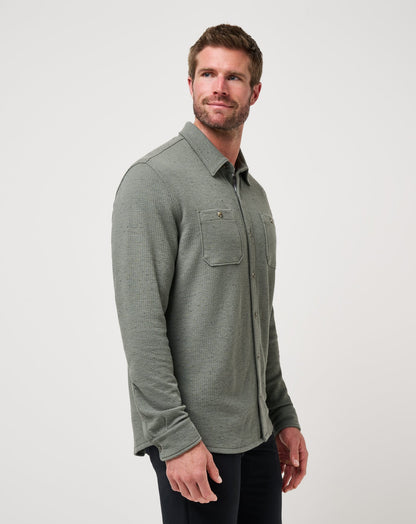 TravisMathew | Cloud Waffle Shirt Jacket - Dark Olive