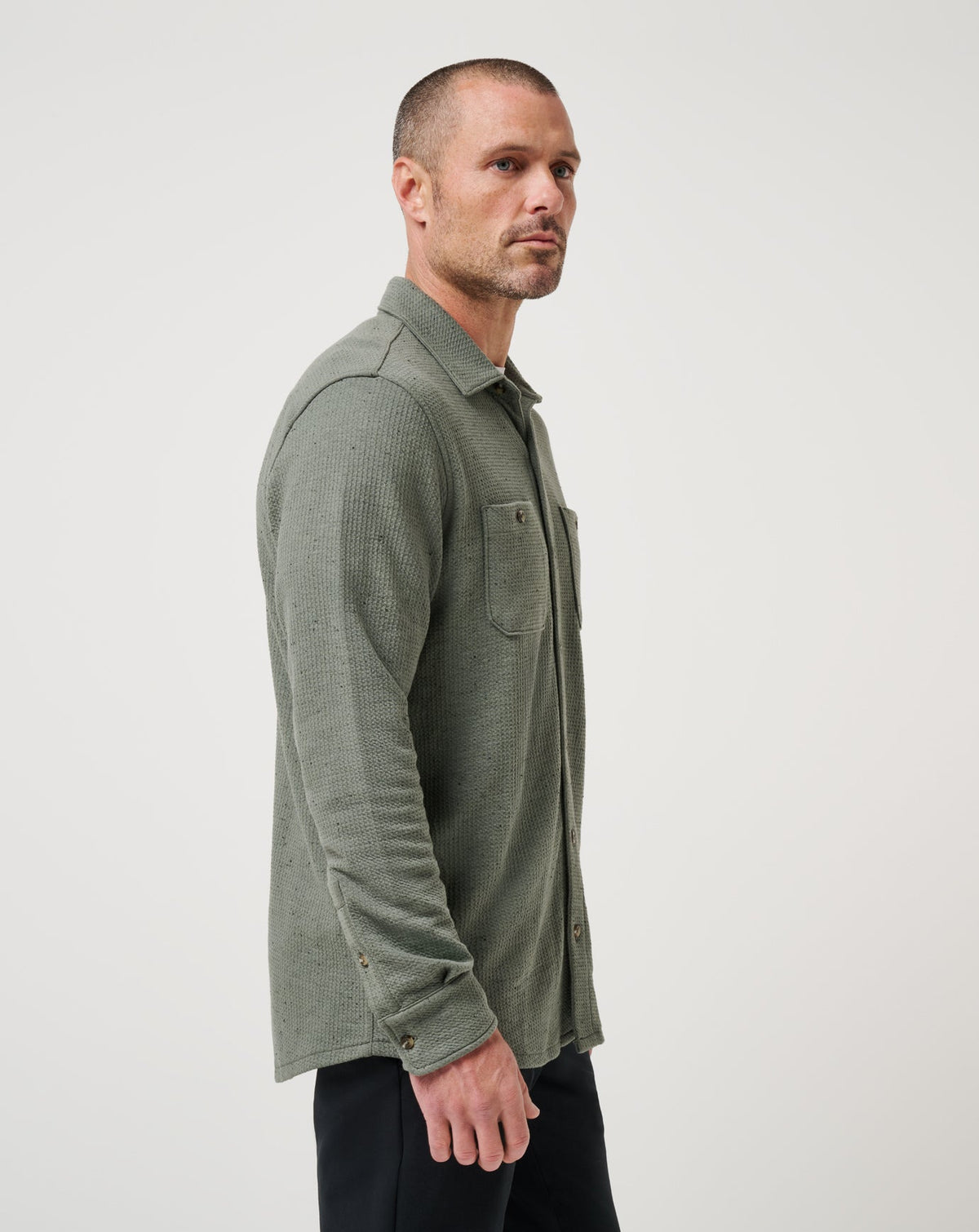 TravisMathew | Cloud Waffle Shirt Jacket - Dark Olive